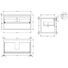 Mabel 900mm Wall Hung Vanity & Concrete Basin Package